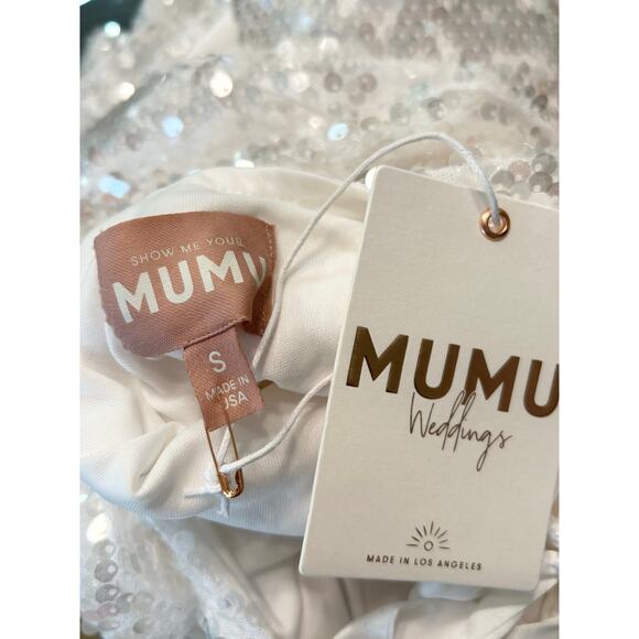 Show Me Your Mumu Anderson Maxi Dress Ivory Shimmery Sequins S NWT - Picture 3 of 6